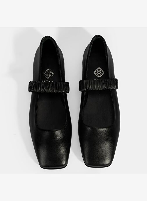 Kadın Siyah Mary Jane Deri Babet - Görsel 8