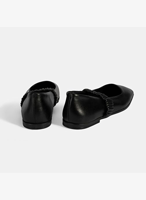 Kadın Siyah Mary Jane Deri Babet - Görsel 9