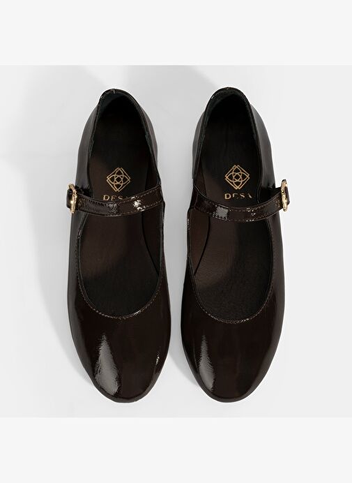 Kadın Kahve Ayarlanabilir Tokalı Deri Babet - Görsel 8