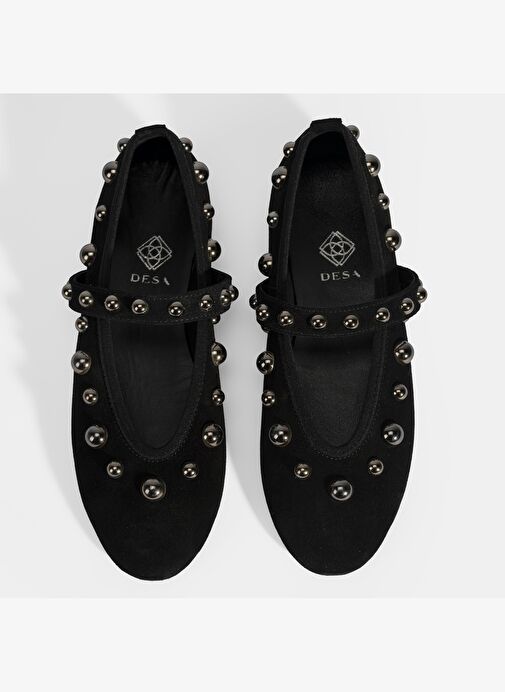 Kadın Siyah Metal Zımba Detaylı Mary Jane Babet - Görsel 8