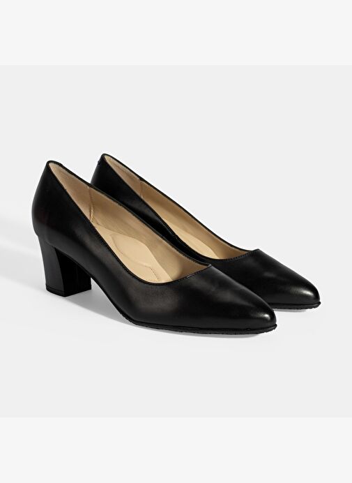 Kadın Siyah DesaComfort Topuklu Deri Ayakkabı - Görsel 2