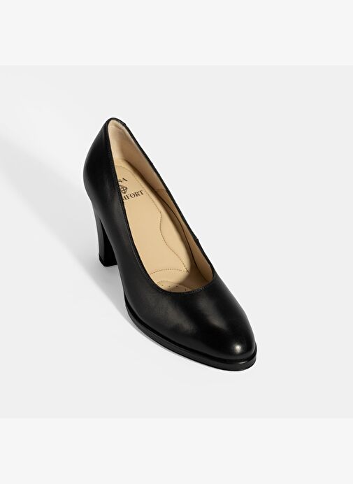 Kadın Siyah DesaComfort Deri Topuklu Ayakkabı - Görsel 6