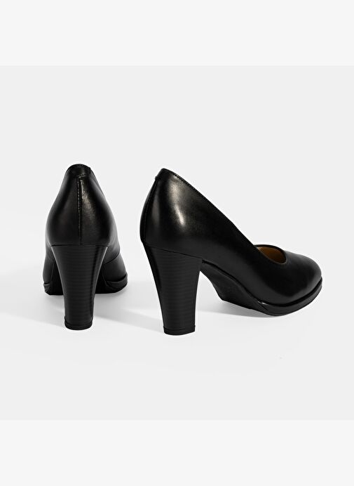 Kadın Siyah DesaComfort Deri Topuklu Ayakkabı - Görsel 9