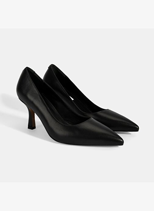 Kadın Siyah Deri Stiletto - Görsel 2
