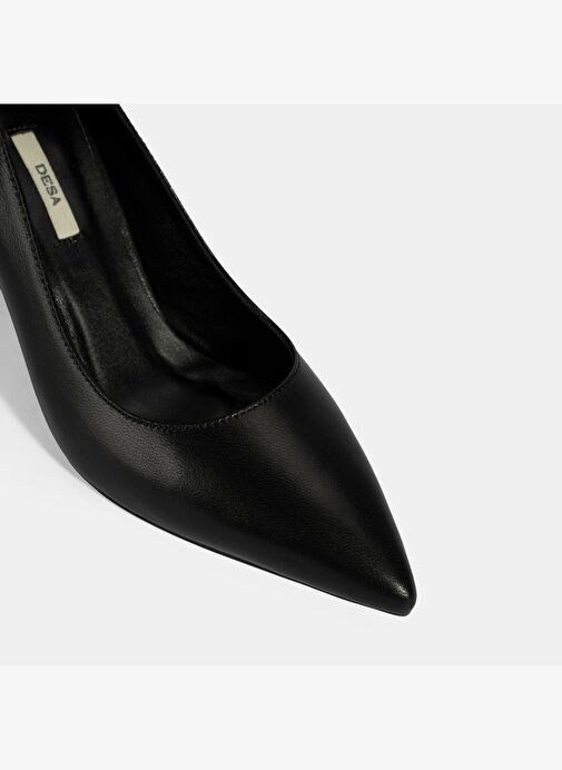 Kadın Siyah Deri Stiletto - Görsel 7