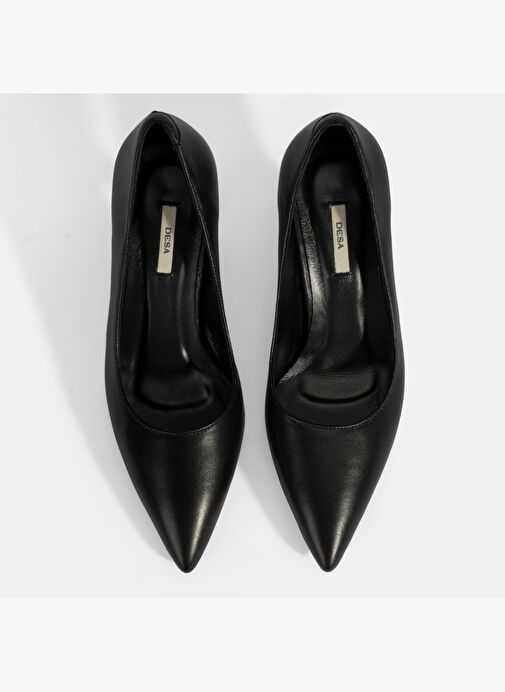 Kadın Siyah Deri Stiletto - Görsel 8