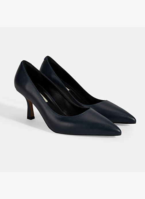 Kadın Lacivert Deri Stiletto - Görsel 2