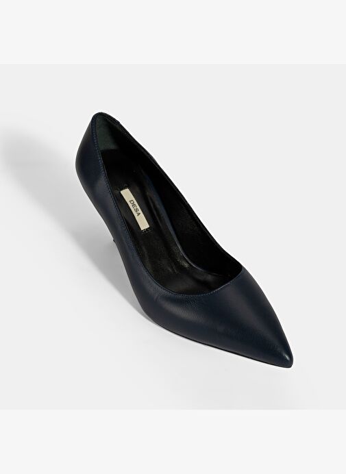 Kadın Lacivert Deri Stiletto - Görsel 6