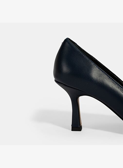 Kadın Lacivert Deri Stiletto - Görsel 7