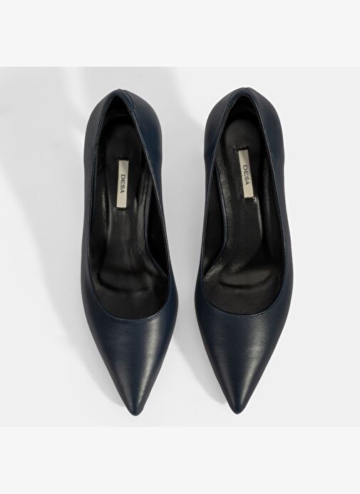 Kadın Lacivert Deri Stiletto - Görsel 8