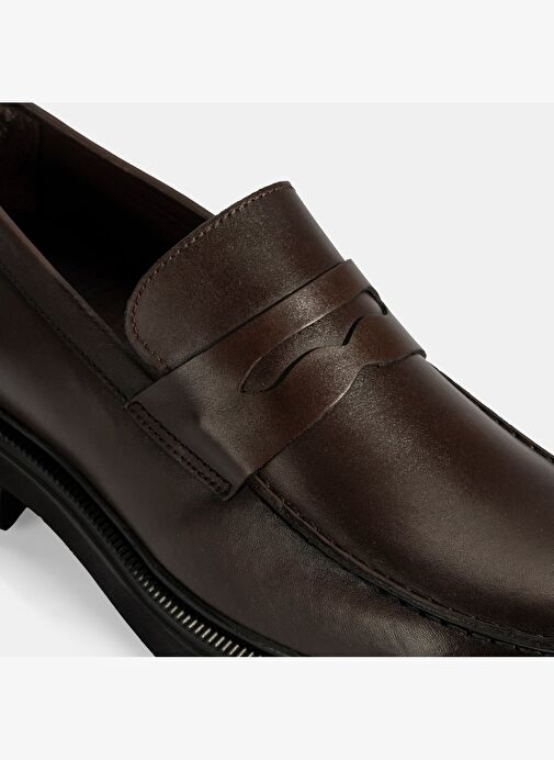 Erkek Kahve Deri Loafer - Görsel 7