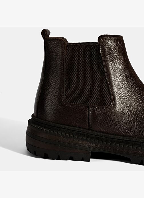 Erkek Kahve Lastik Detaylı Deri Bot - Görsel 7