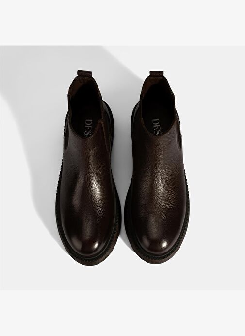 Erkek Kahve Lastik Detaylı Deri Bot - Görsel 8