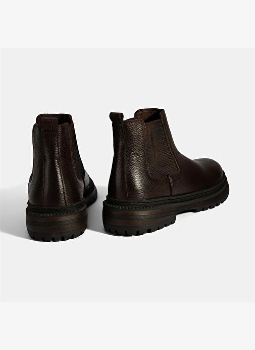 Erkek Kahve Lastik Detaylı Deri Bot - Görsel 9