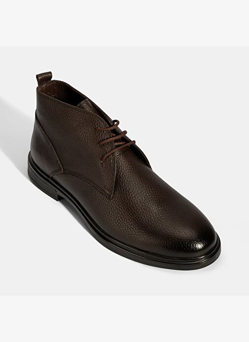 Erkek Kahve Bağcıklı Deri Bot - Görsel 6