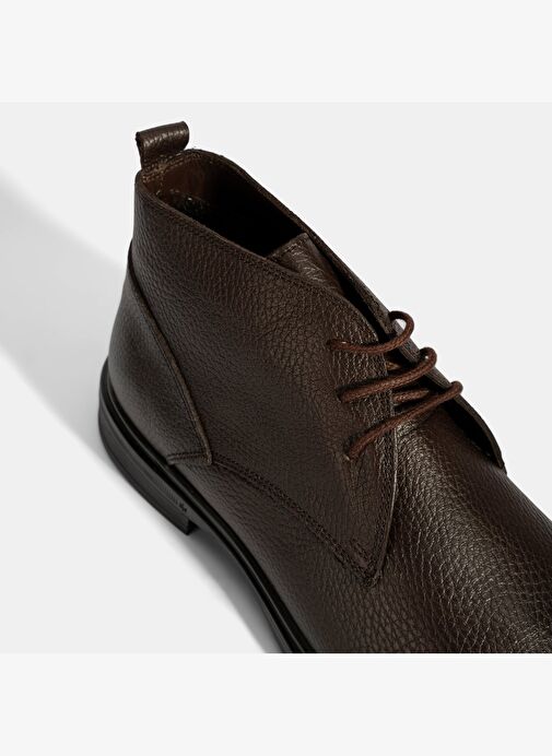 Erkek Kahve Bağcıklı Deri Bot - Görsel 7