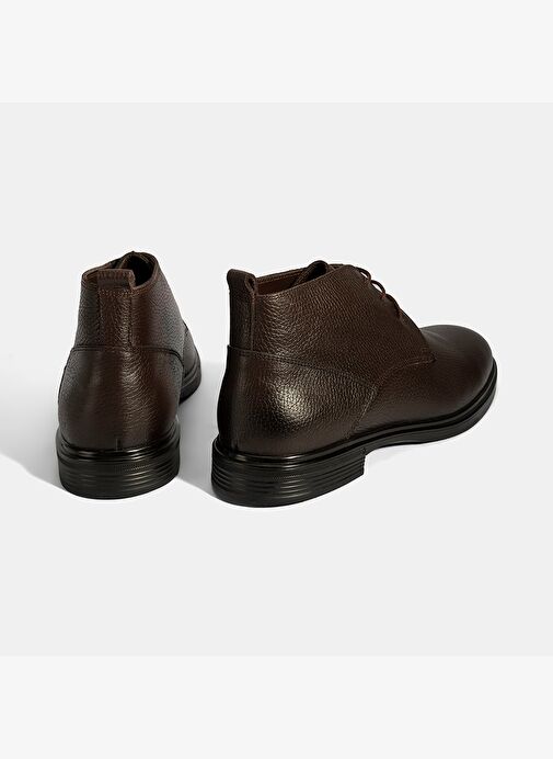 Erkek Kahve Bağcıklı Deri Bot - Görsel 9