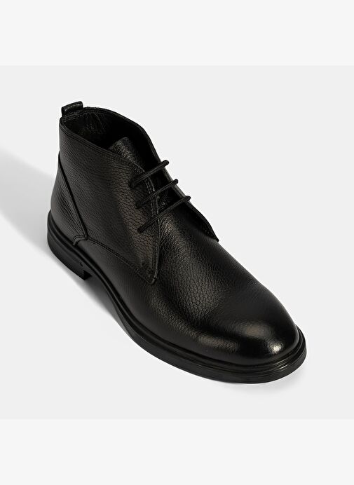 Erkek Siyah Bağcıklı Deri Bot - Görsel 5