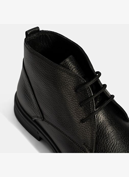 Erkek Siyah Bağcıklı Deri Bot - Görsel 7