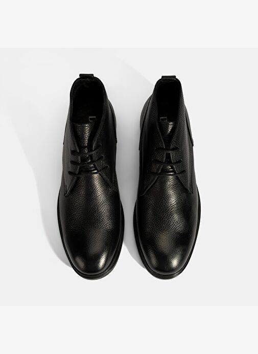 Erkek Siyah Bağcıklı Deri Bot - Görsel 9