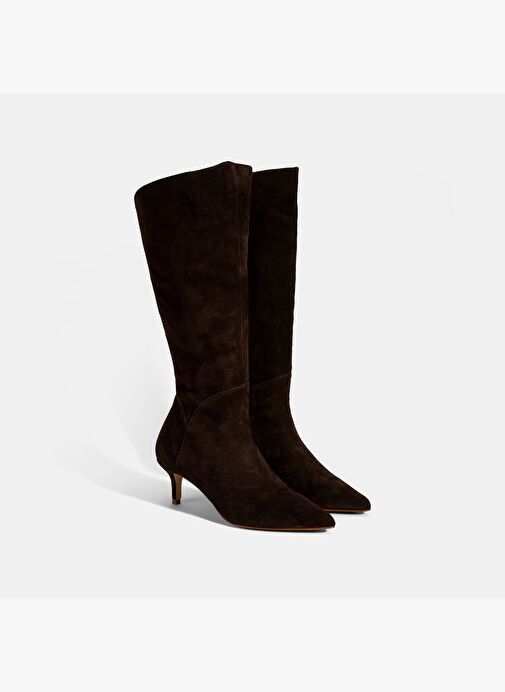 Desa Desa Kahverengi Kadın Kahve Sivri Burunlu İnce Topuklu Süet Çizme Bot | Boyner Kahverengi - 2. görsel