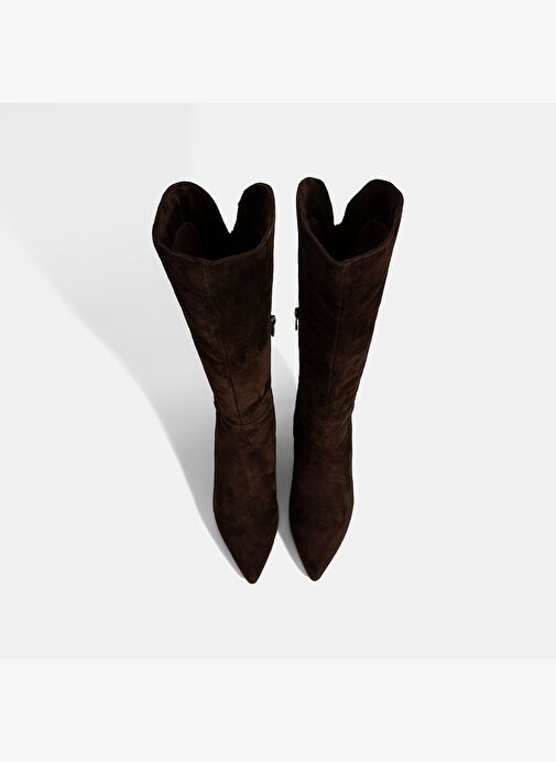 Desa Desa Kahverengi Kadın Kahve Sivri Burunlu İnce Topuklu Süet Çizme Bot | Boyner Kahverengi - 8. görsel