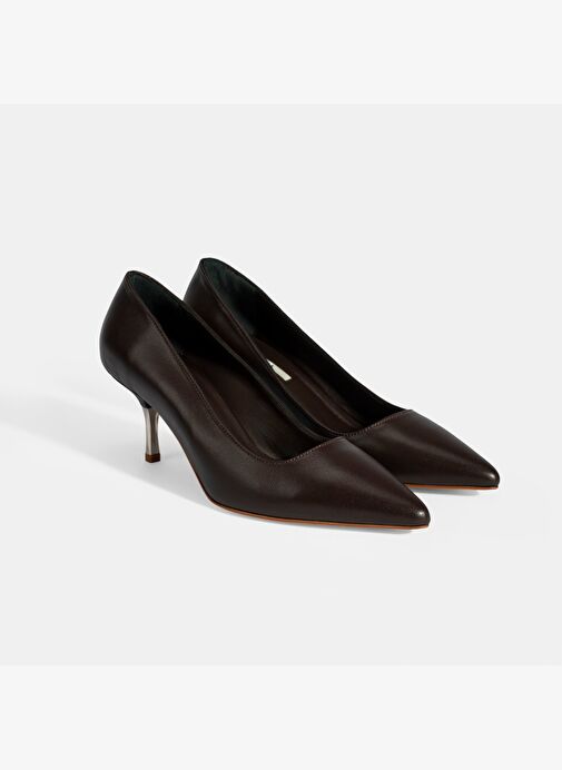 Kadın Kahve Deri Stiletto - Görsel 2