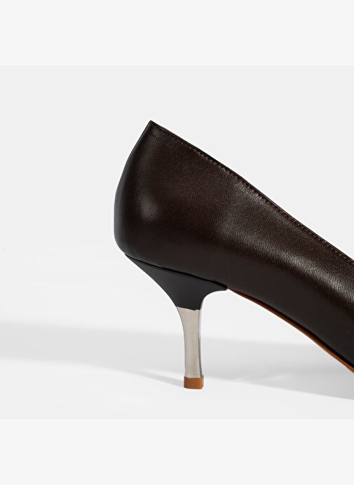 Kadın Kahve Deri Stiletto - Görsel 7