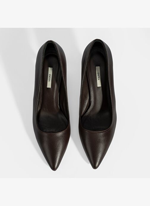 Kadın Kahve Deri Stiletto - Görsel 8