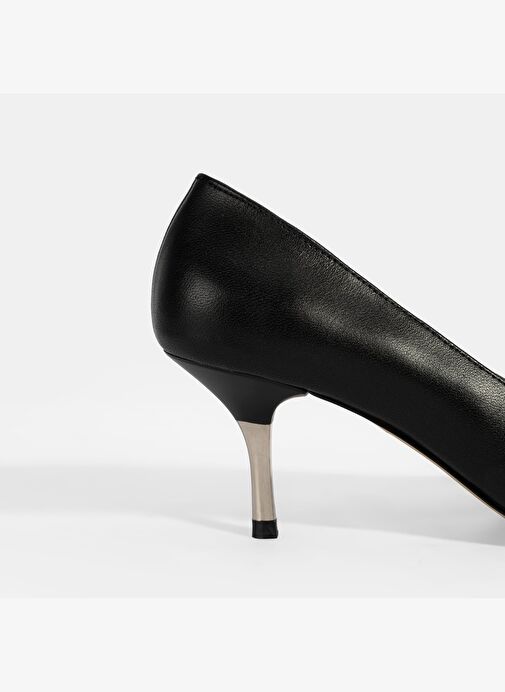 Kadın Siyah Deri Stiletto - Görsel 7