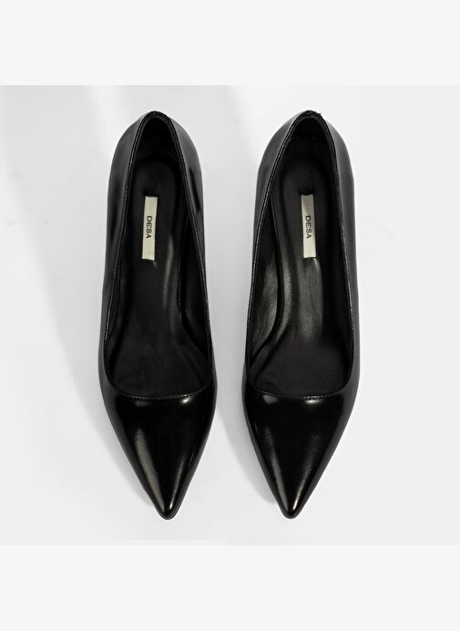 Kadın Siyah Metal Topuk Detaylı Rugan Abiye Ayakkabı - Görsel 8