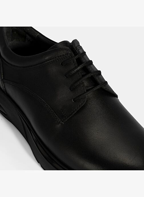 Erkek Siyah Bağcıklı Deri Günlük Ayakkabı - Görsel 7