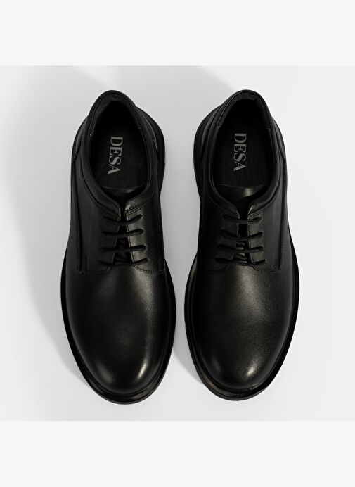 Erkek Siyah Bağcıklı Deri Günlük Ayakkabı - Görsel 8