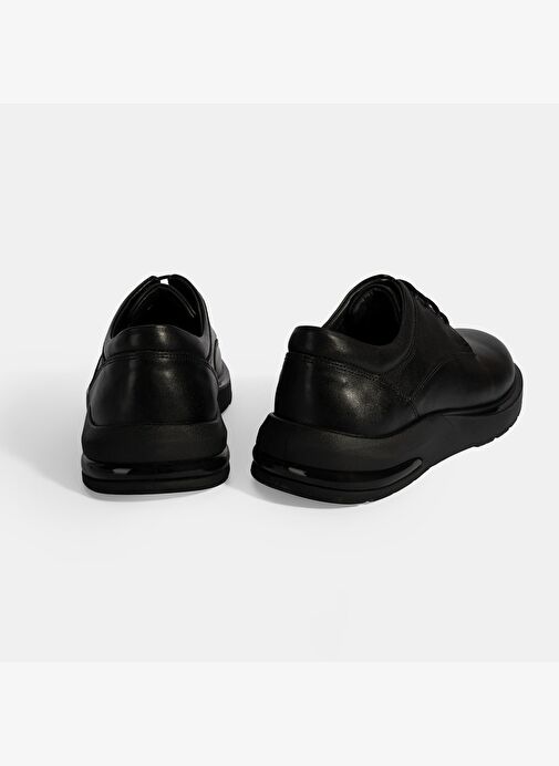 Erkek Siyah Bağcıklı Deri Günlük Ayakkabı - Görsel 9