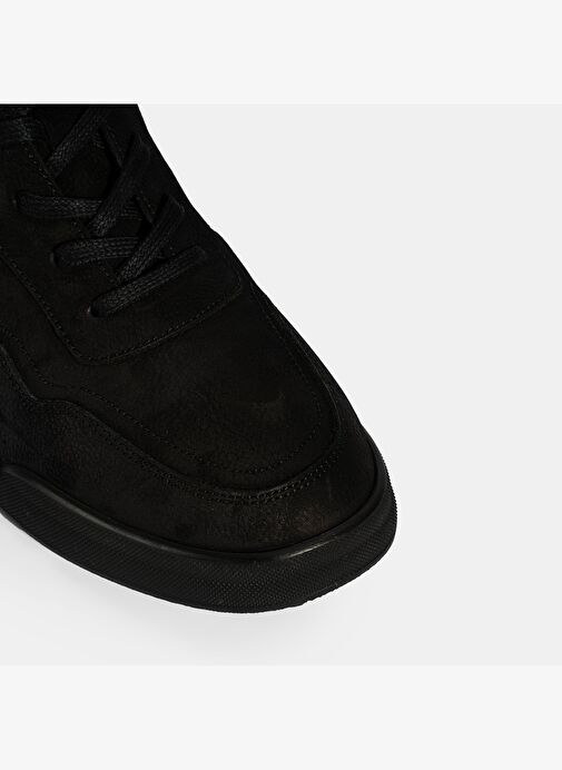 Erkek Siyah Bağcıklı Deri Spor Ayakkabı - Görsel 7