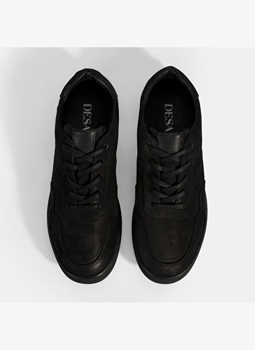 Erkek Siyah Bağcıklı Deri Spor Ayakkabı - Görsel 8