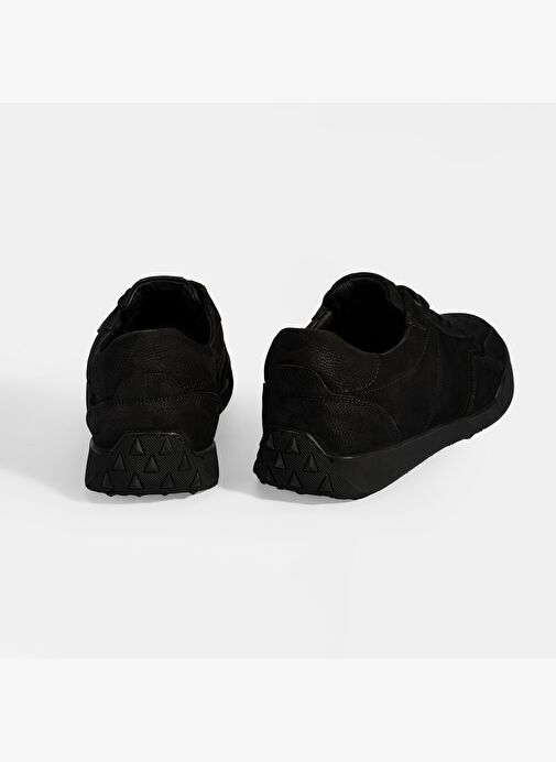 Erkek Siyah Bağcıklı Deri Spor Ayakkabı - Görsel 9