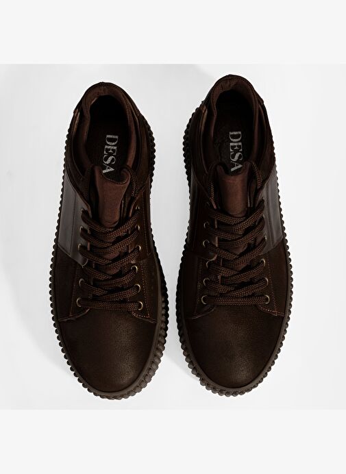Erkek Kahve Bağcıklı Deri Spor Ayakkabı - Görsel 8