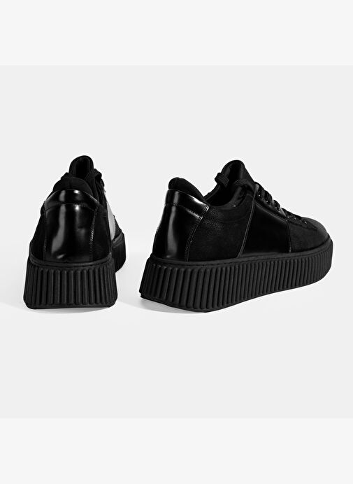 Erkek Siyah Bağcıklı Deri Spor Ayakkabı - Görsel 9