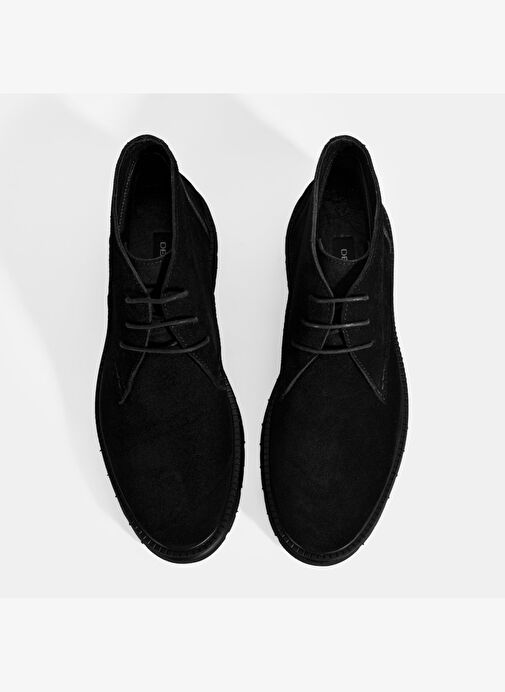 Erkek Siyah Bağcıklı Süet Bot - Görsel 8