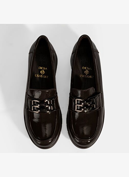 Kadın Kahve DesaComfort Toka Detaylı Deri Ayakkabı - Görsel 8