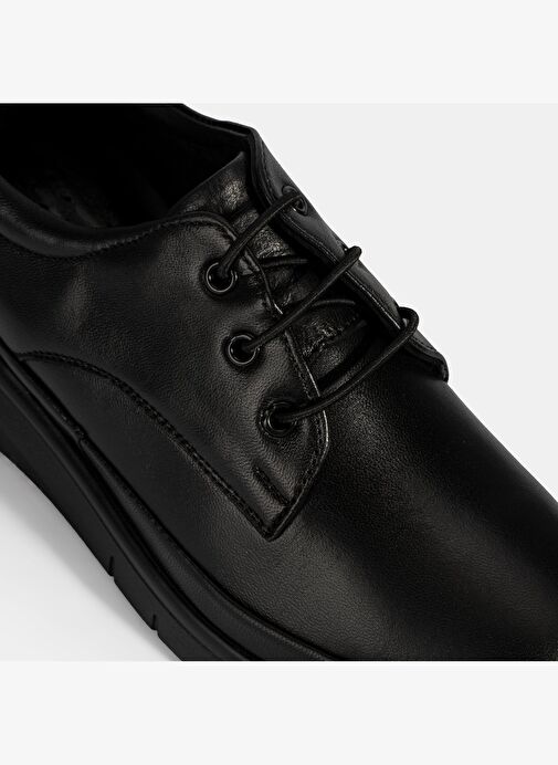 Kadın Siyah Bağcıklı DesaComfort Deri Ayakkabı - Görsel 7