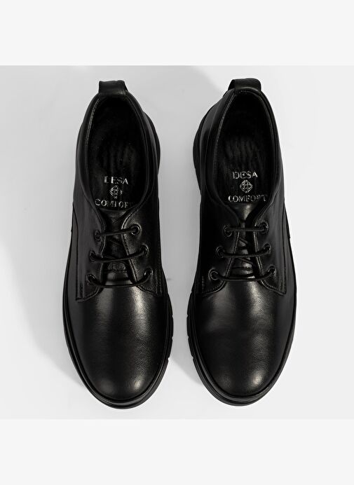 Kadın Siyah Bağcıklı DesaComfort Deri Ayakkabı - Görsel 8