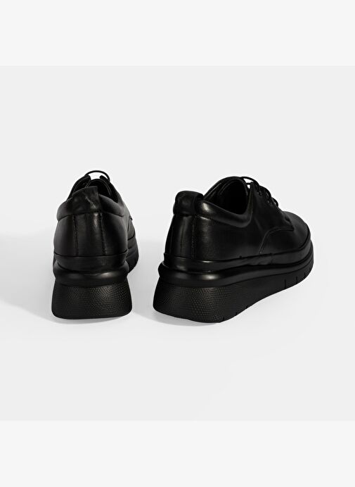 Kadın Siyah Bağcıklı DesaComfort Deri Ayakkabı - Görsel 9