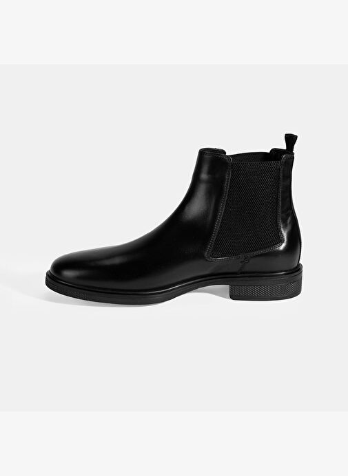 Erkek Siyah Lastik Detaylı Deri Bot - Görsel 4