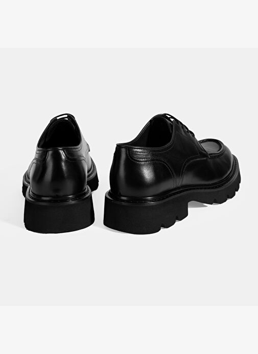 Erkek Siyah Bağcıklı Deri Klasik Ayakkabı - Görsel 9