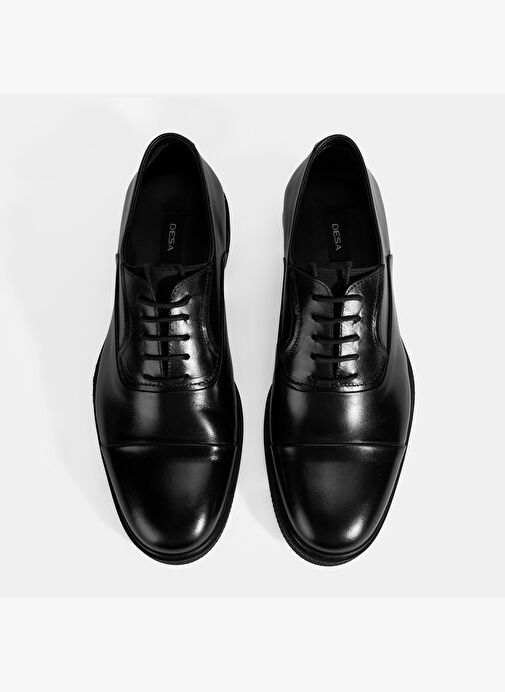 Erkek Siyah Bağcıklı Deri Klasik Ayakkabı - Görsel 8