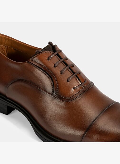 Erkek Taba Bağcıklı Deri Klasik Ayakkabı - Görsel 7