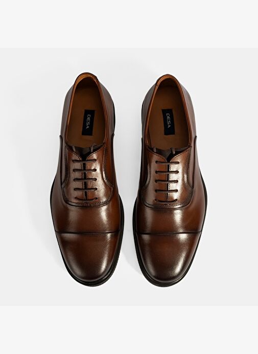 Erkek Taba Bağcıklı Deri Klasik Ayakkabı - Görsel 8