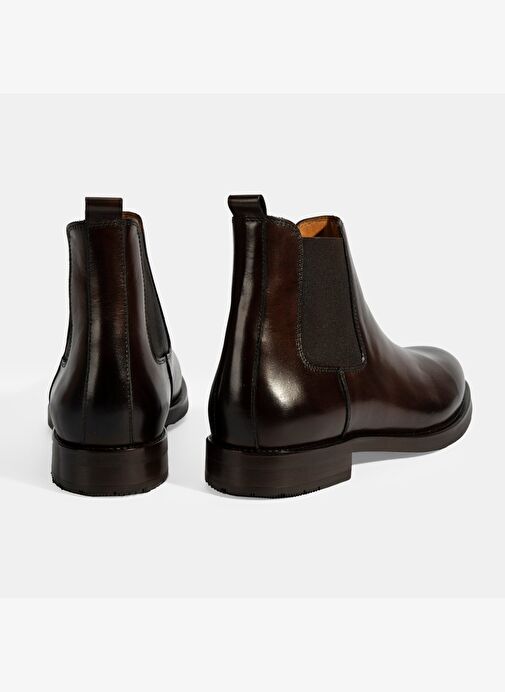 Erkek Kahve Lastikli Deri Bot - Görsel 8